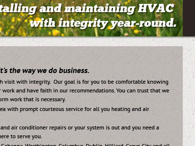 Integrity Heating & Air website redesign