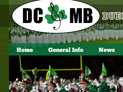 Website design for Dublin Coffman Marching Band