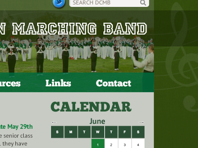 Website design for Dublin Coffman Marching Band