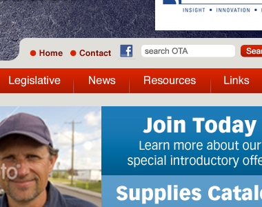 Web redesign for Ohio Trucking Association design refresh tcs software web website