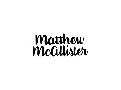 Personal Branding - Matthew McAllister branding hand lettering