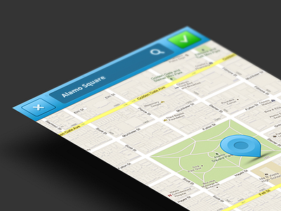 Change location app blue change ios location map mobile perspective pin trending ui ux