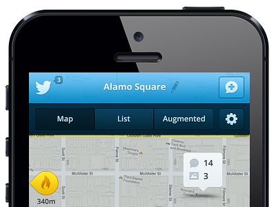 Twitter Nest concept - Map app blue ios iphone map mobile nest tweet twitter ui ux white