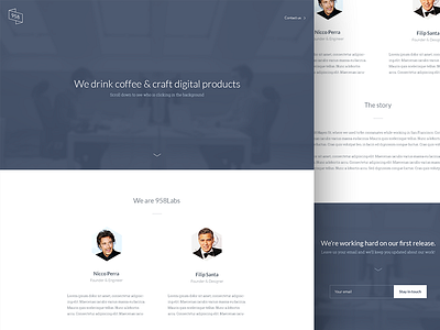 958labs - a company that never was (yet) blue clean design desktop labs landing minimal teaser ui ux web white