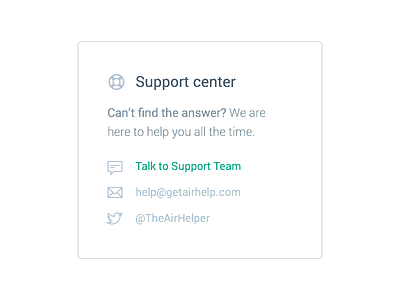 Support widget