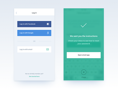 Pre-signup app account app clean ios login minimal mobile password reset signup ui ux