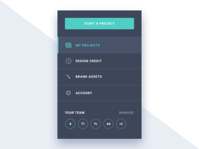 App sidebar menu