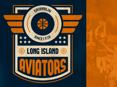 Long Island Aviators aviators ball basketball blue ci dribbble filip identity island logo long off orange play santa vector