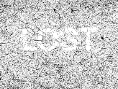 Lost black black and white hair helvetica lint lost stencil texture type typography