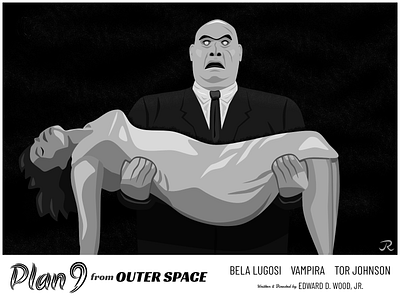 Plan 9 from Outer Space concept lobby card illustration posters