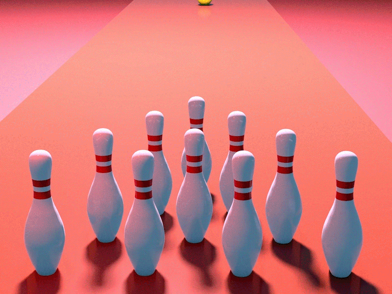 Bowling ball - Strike 3d 3d ball 3d ball animation 3d bowling animation bowling bowling animation bowling ball gif motion graphics vector