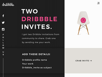 Dribbble Invite design dribbble invite invite minimal ui ux web