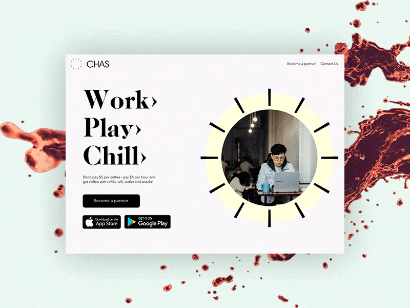 Landing page for Chas app