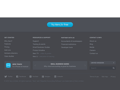 New Xero footer