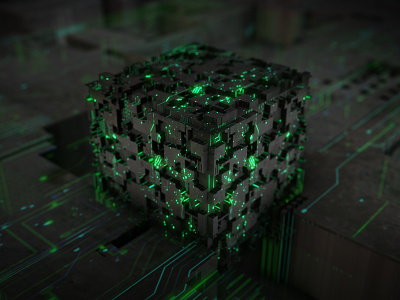 Cube 3d background cube design graphical green icon line originality science