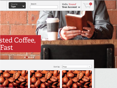 Site Layout coffee e commerce homepage interaction layout website