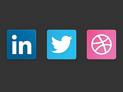 Social Media Icons (PSD) dribbble icons linkedin media social twitter