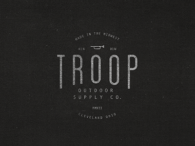 Troop 1 branding design logo typography