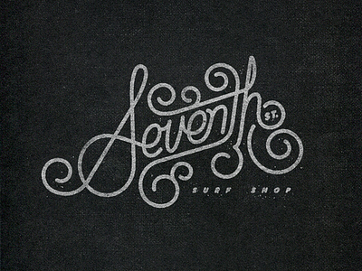 Seventh design identity lettering logo texture
