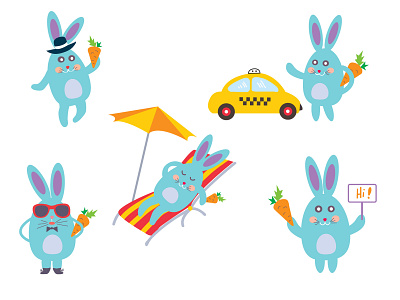 Chat bot for Facebook - funny bunny app chat chatbot cute design flat funny icon icon design illustration illustrator nice vector web