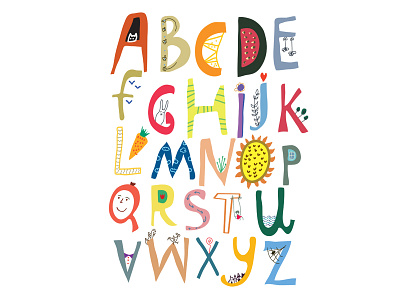 Funny alphabet in vector alphabet artistic bright childrens illustration design funny handdrawn illustration illustrator kids letters nice set vector