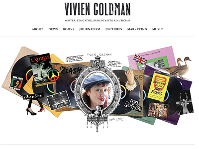 Website artwork for Vivien Goldman digital collage graphic design punk web design web designer website