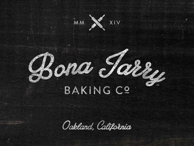 Bona Jarry Baking Co. bakery black and white branding logo oakland vegan