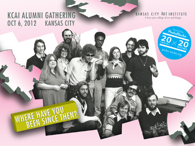 KCAI Alumni Gathering: Kansas City postcard available designer for hire freelance kansas city art institute kcai alumni postcard