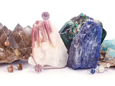 Gemstone Jewellery Composition composition flatlay jewellery