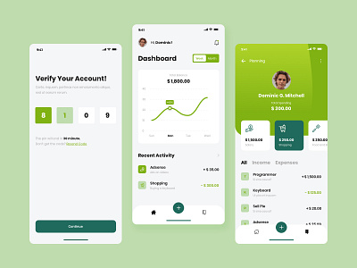 Money Management Mobile Application Concept apps clean design expenses finance fintech income ios management mobile modern money app ui uidesign