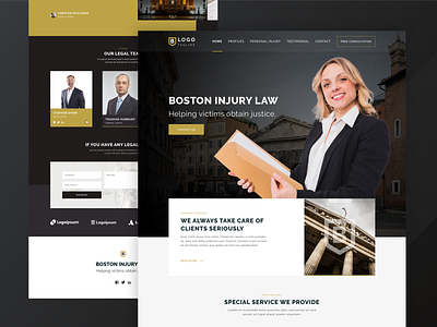 Law Firm Landing Page attorney business clean corporate crime design judge justice landingpage law law firm lawyer legal model ui uidesign web website