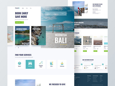 Travelin - Travel agency landing page website agency landing page agency web agency website clean landingpage template travel agency travel business travel web travel website ui uidesign web website