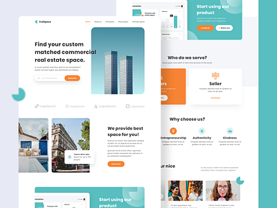 CutSpace - Real Estate for Co Working Space landing Page Website advertisement website agency business business website clean design frontend homepage landingpage marketing website modern professional property website real estate ren website uidesign uiux website working space