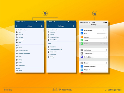 Mobile UI Settings page (Android & iPhone) #uidaily
