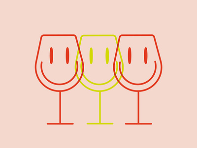Wine Smile Wine design glass icon illustration smile smiley smiley face vector wine wine glass