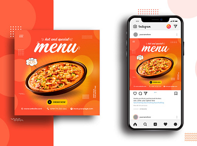 Social Media Food Banner Design, Social Media Ads Post promotion banner design