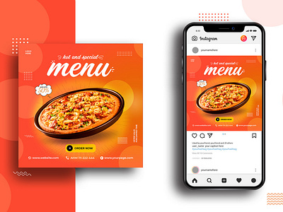 Social Media Food Banner Design, Social Media Ads Post