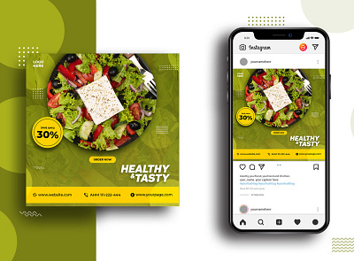 Social Media Food Banner Design, Social Media Ads Post promotion banner design