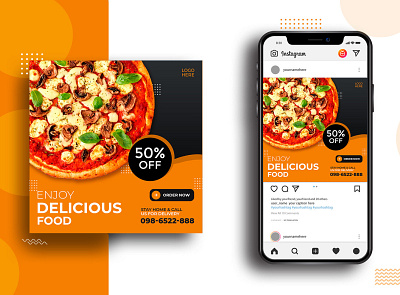 Social Media Food Banner Design, Social Media Ads Post promotion banner design