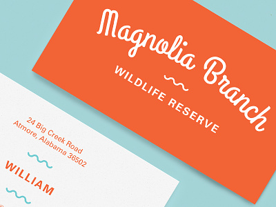 Magnolia Branch Wildlife Reserve - Business Card alabama atmore business card design graphic design magnolia branch poarch creek wildlife