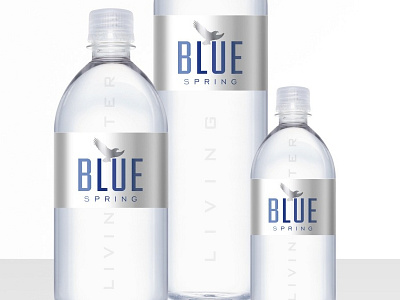 Blue Spring Water bottle graphic design logo packaging water water bottle