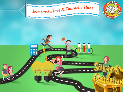 Science & Character Hunt character development design fun fun education illustration learning science hunt vector