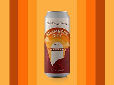 Shamrock Rock City Red Ale beer beer can beer can design beer design chattanooga illustration lookout mountain red red ale