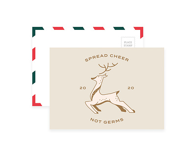 Spread Cheer Not Germs chattanooga christmas christmas 2020 christmas card covid christmas illustration reindeer
