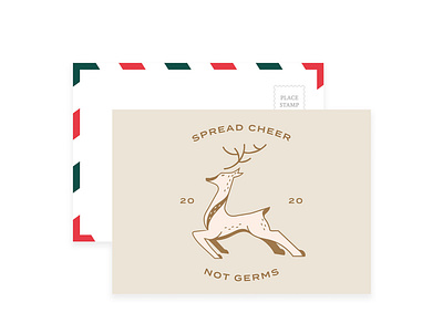 Spread Cheer Not Germs chattanooga christmas christmas 2020 christmas card covid christmas illustration reindeer