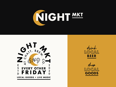 Chattanooga Brewing Night Market Branding chattanooga market minimal night market typography