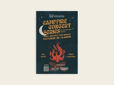 Reflection Riding Campfire Concert Series Poster campfire campfire concert chattanooga concert event design fire typography