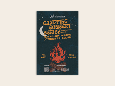 Reflection Riding Campfire Concert Series Poster campfire campfire concert chattanooga concert event design fire typography