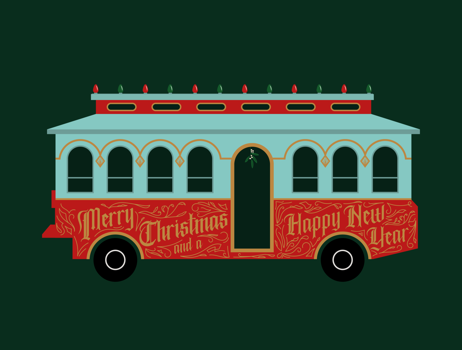 Merry Christmas Trolley by Cassidy Dickens on Dribbble