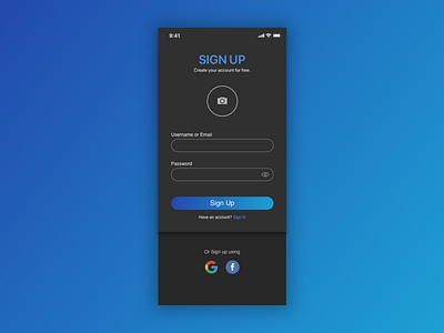 Daily UI challenge #001 — Sign Up